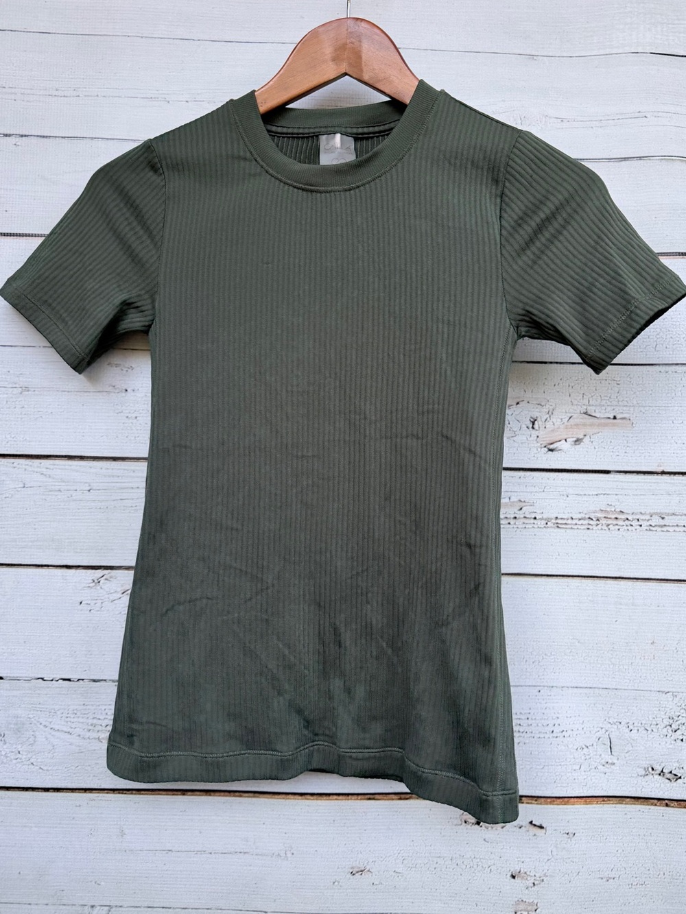 CALIA by Carrie Underwood Everyday Rib Short Sleeve Crew Neck Tee Size XS